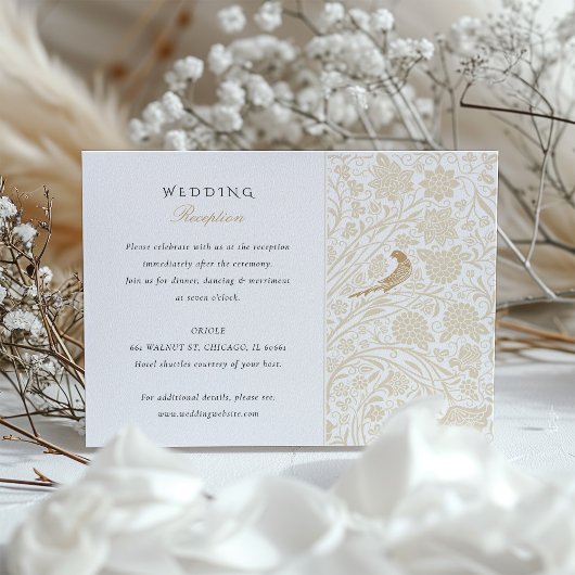 エンチャントビクトリアンフローラウェディングレセプションカード エンクロージャーカード