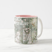 エンチャントピンクフローラガーデンバニードリームズ ツートーンマグカップ (正面右)