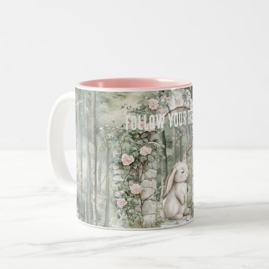 エンチャントピンクフローラガーデンバニードリームズ ツートーンマグカップ (正面左)