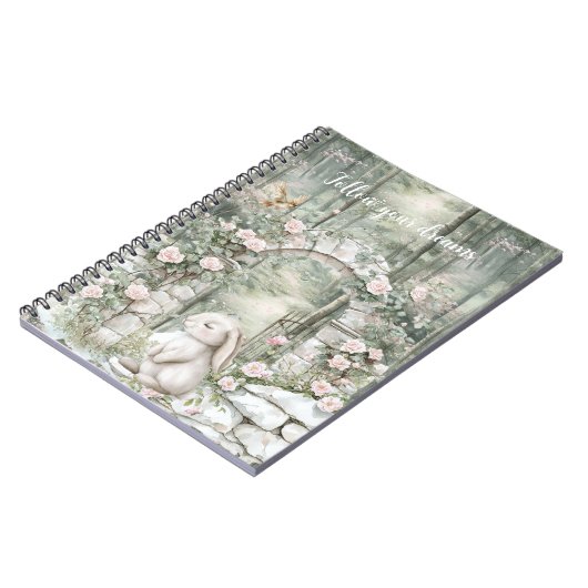 エンチャントピンクフローラガーデンバニードリームズ ノートブック (左側)