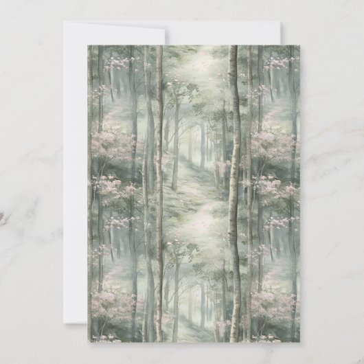 エンチャントピンクフローラガーデンバニー誕生日 招待状 (裏面)