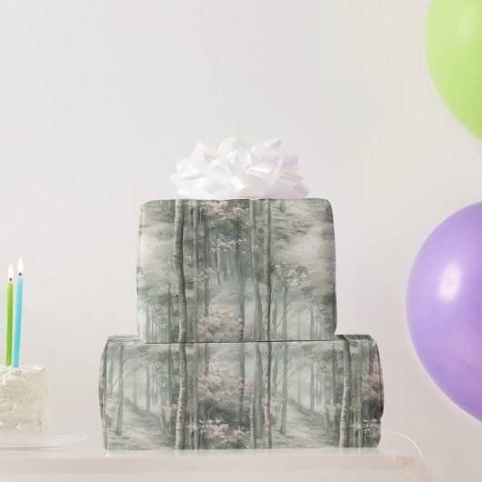 エンチャントピンクフローラガーデン誕生日 ラッピングペーパー (パーティーギフト)