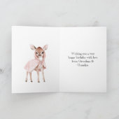 エンチャントピンクフローラスイートディアー誕生日 カード (内部)