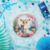 エンチャントファウンウォーターカラーウッドランドガール誕生日 ペーパープレート (パーティー)