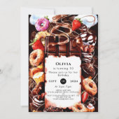 エンチャントファウンテンチョコレート誕生日 招待状 (正面)