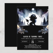 エンチャントファンタジーライオン誕生日 招待状 (正面/裏面)