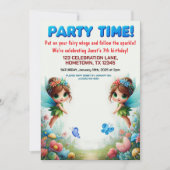 エンチャントフェアリーガーデンバースデーパーティ招待状 招待状 (正面)