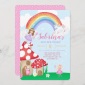 エンチャントフェアリーガーデンプリンセス誕生日 招待状 (正面/裏面)