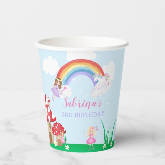 エンチャントフェアリーガーデン子供の誕生日 紙コップ (正面)