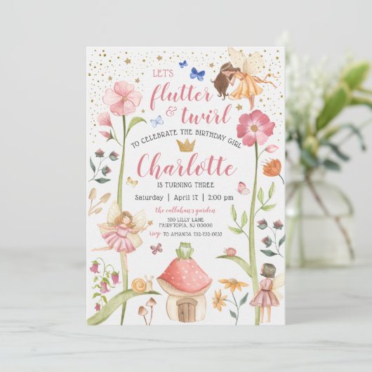 エンチャントフェアリーガーデン誕生日招待状 招待状 (スタンド正面)