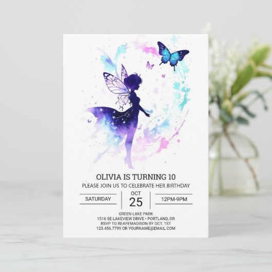 エンチャントフェアリーガーデン誕生祝い 招待状 (スタンド正面)