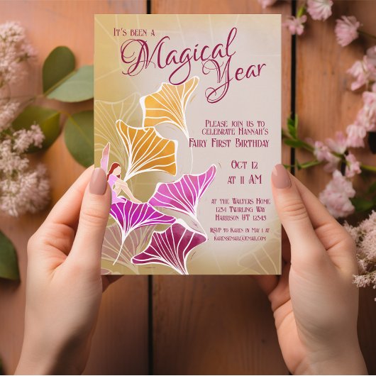 エンチャントフェアリーファースト魔法誕生日 招待状
