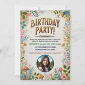 エンチャントフェアリーフローラ誕生日招待状 招待状 (正面)