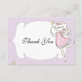 エンチャントフェアリープリンセスバースデーパーティーラベル サンキューカード