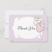 エンチャントフェアリープリンセスバースデーパーティーラベル サンキューカード (正面)