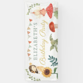 エンチャントフェアリー誕生日マッシュルームウッドランド 横断幕 (縦)