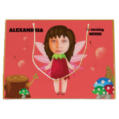 エンチャントフェアリー魔法ピクシー新しいおもしろいキッズファブ ラージペーパーバッグ (正面)