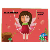 エンチャントフェアリー魔法ピクシー新しいおもしろいキッズファブ ラージペーパーバッグ (裏面)