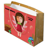 エンチャントフェアリー魔法ピクシー新しいおもしろいキッズファブ ラージペーパーバッグ (裏面アングル)