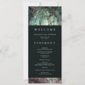 エンチャントフォレストつる植物金ゴールドマウヴ結婚式 プログラム (正面)