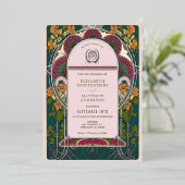 エンチャントフォレストアールデコ結婚式招待状 箔招待状 (立ち正面)