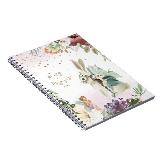 エンチャントフォレストイラストレーションラブリーフェアリーガール ノートブック (右側)