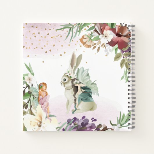 エンチャントフォレストイラストレーションラブリーフェアリーガールNo ノートブック (裏面)