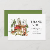 エンチャントフォレストウッドランズボーイファースト誕生日 サンキューカード (正面/裏面)