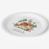 エンチャントフォレストウッドランズボーイファースト誕生日 ペーパープレート (アングル)