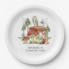 エンチャントフォレストウッドランズボーイファースト誕生日 ペーパープレート