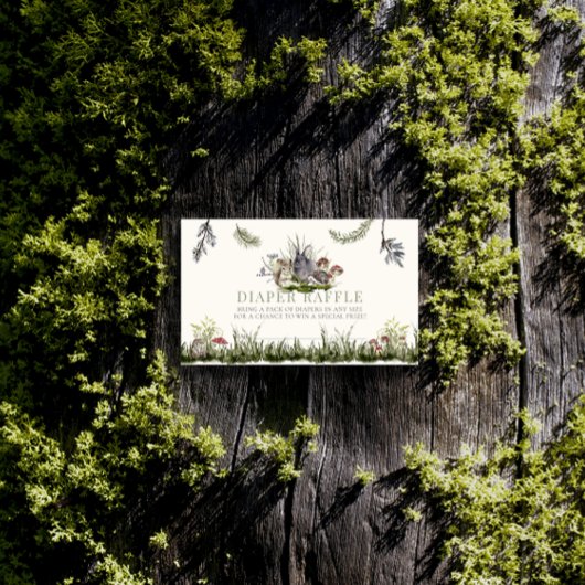 エンチャントフォレストウッドランドおむつラッフルチケット エンクロージャーカード