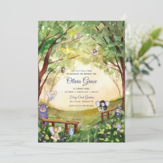 エンチャントフォレストウッドランドフェアリーパーティー 招待状 (スタンド正面)