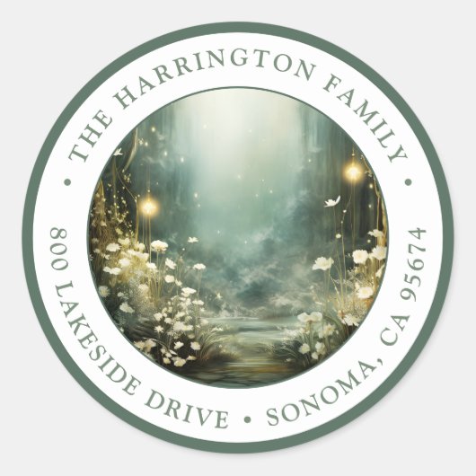 エンチャントフォレストウッドランド差出人住所 ラウンドシール (正面)