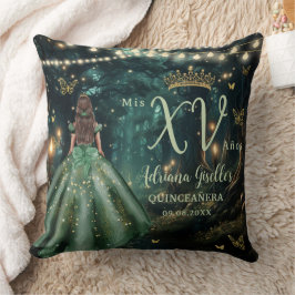 エンチャントフォレストエメラルドグリーンキンセアニラ写真 クッション