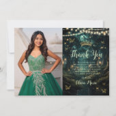 エンチャントフォレストエメラルドグリーンキンセアニラ写真 サンキューカード (正面)