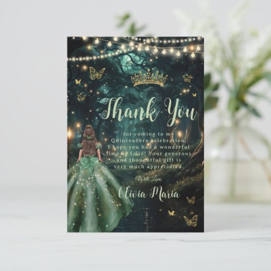 エンチャントフォレストエメラルドグリーンドレスキンセアニラ サンキューカード (スタンド正面)