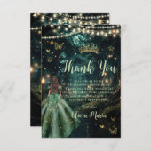 エンチャントフォレストエメラルドグリーンドレスキンセアニラ サンキューカード (正面/裏面)