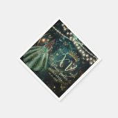 エンチャントフォレストエメラルドグリーンドレスキンセアニラ スタンダードカクテルナプキン (角)