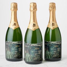 エンチャントフォレストエメラルドグリーンドレスキンセアニラ スパークリングワインラベル