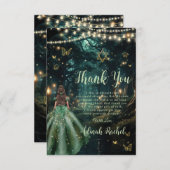 エンチャントフォレストエメラルドグリーンドレスバルミツワー サンキューカード (正面/裏面)