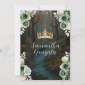 エンチャントフォレストエメラルドグリーンドレスSweet sixteen 招待状 (裏面)