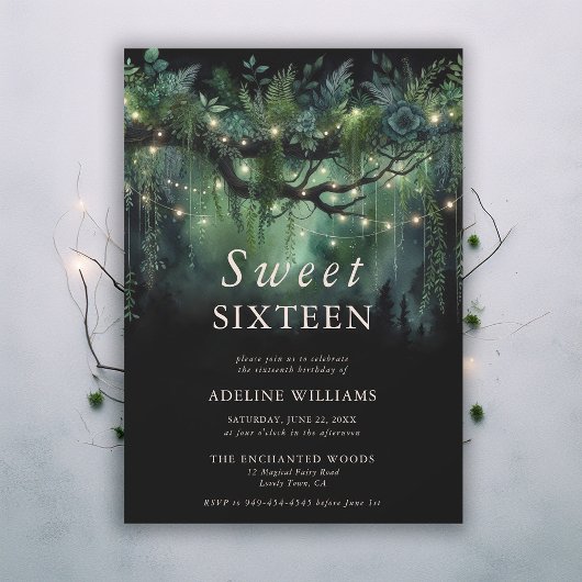 エンチャントフォレストエメラルドフローラフェアリースウィート16 招待状
