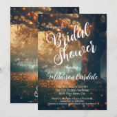 エンチャントフォレストオークツリーフェアリーライトブライダル 招待状 (正面/裏面)