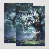 エンチャントフォレストオークツリーフェアリーライトブライダル 招待状 (正面/裏面)