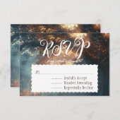 エンチャントフォレストオークツリー妖精ライトRSVP 招待状 (正面/裏面)