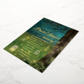 エンチャントフォレストガーデン素朴ブライダルシャワー金ゴールド 箔招待状 (回転した状態)