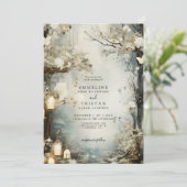 エンチャントフォレストキャンドルライト結婚式招待状 招待状 (スタンド正面)