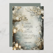 エンチャントフォレストキャンドルライト結婚式招待状 招待状 (正面/裏面)