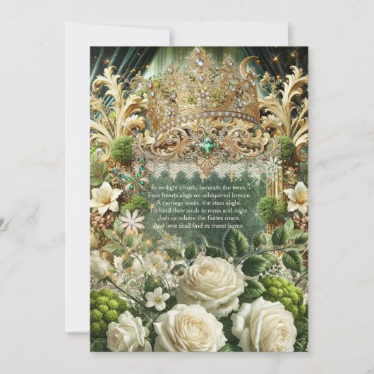 エンチャントフォレストクラウン結婚式招待状 – モスア 招待状 (正面)