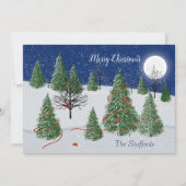 エンチャントフォレストクリスマスイブホリデーカード シーズンカード (正面)